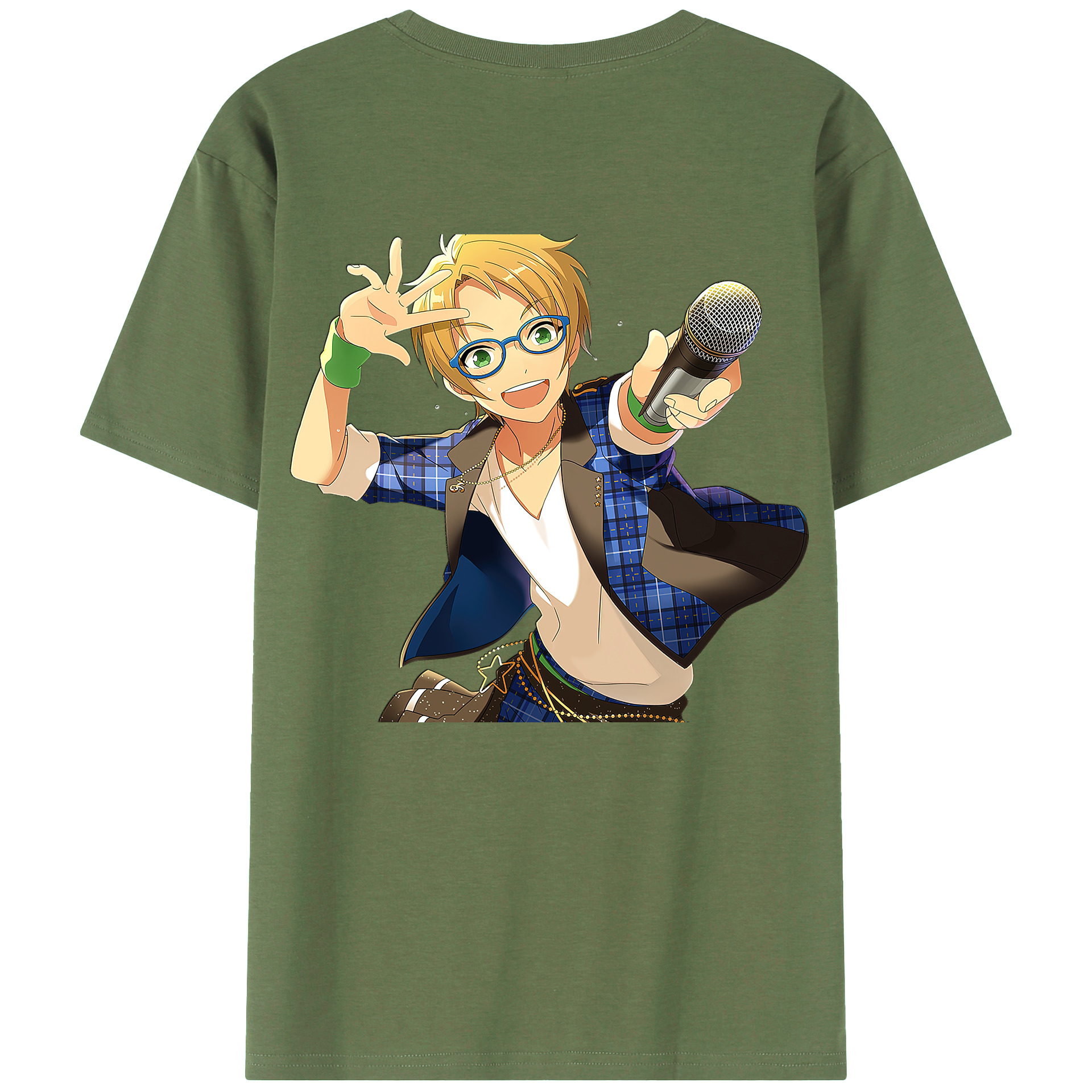 （画像用） あんさんぶるスターズ! Ensemble Stars 綿100％ メンズ半袖Tシャツ（バックプリント） 通気性